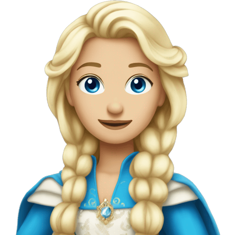 Princesse blonde blue eyes robe bleue emoji