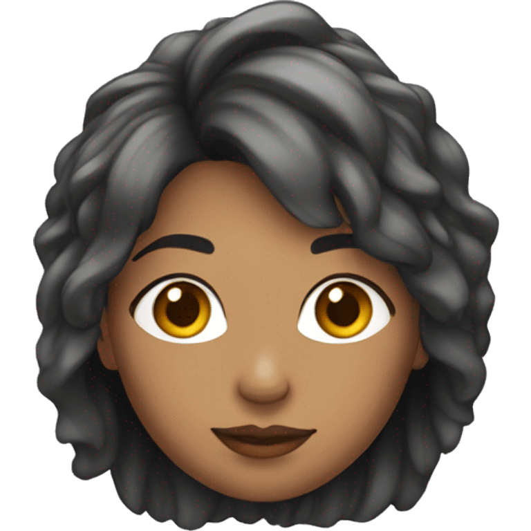 Mulher cabelo cacheado curto emoji