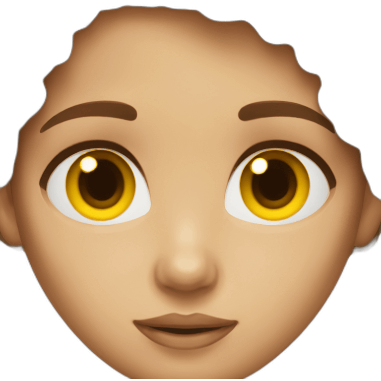 Girl with brown hair brown eyes and yellow skin emoji