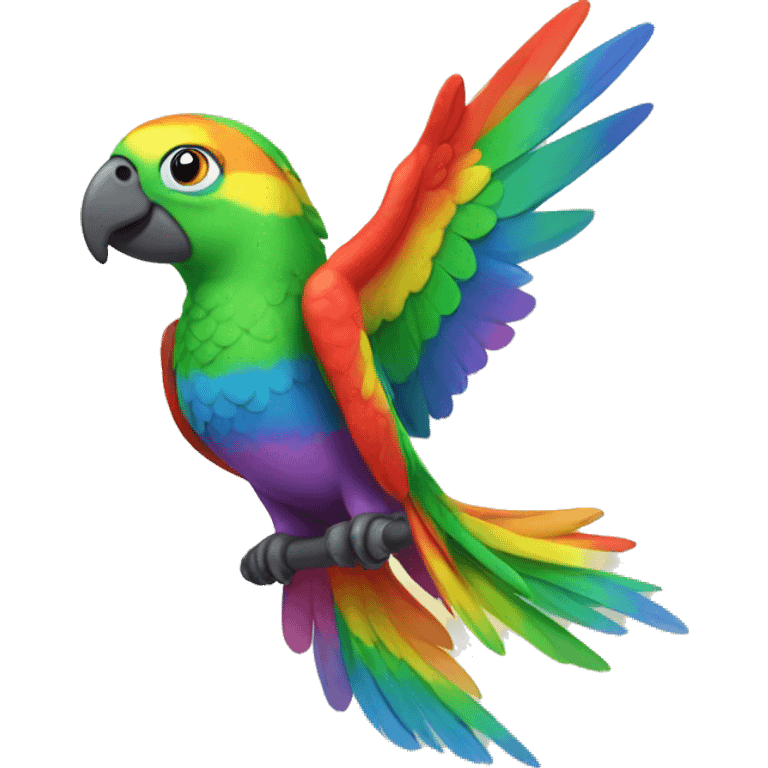 Rainbow parrot on golden whale   emoji