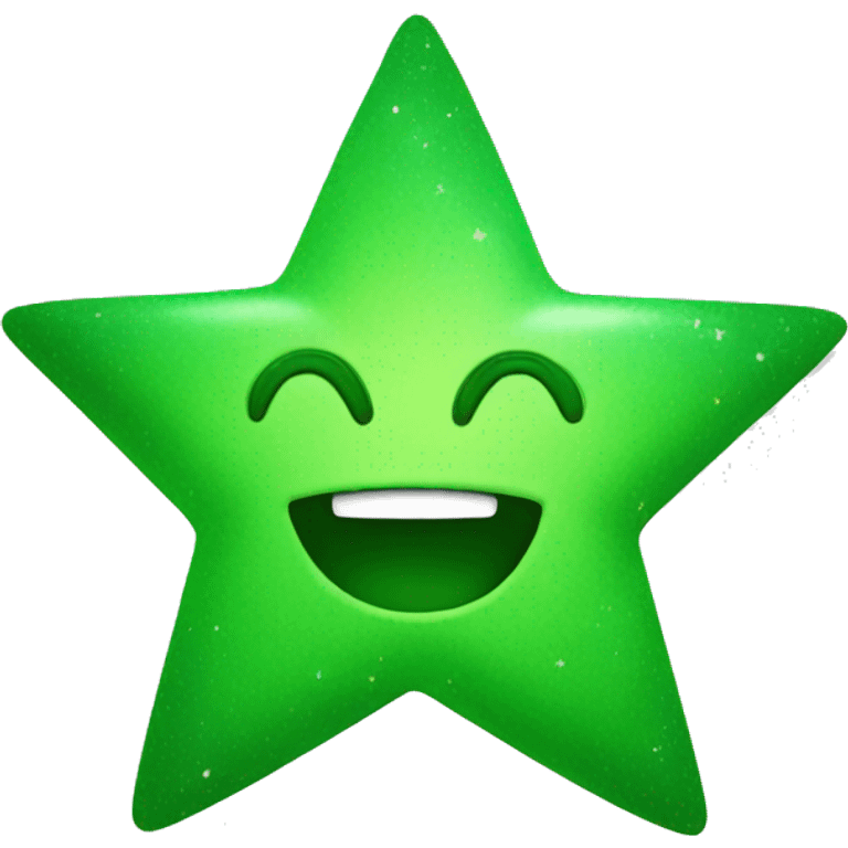 Happy green star emoji