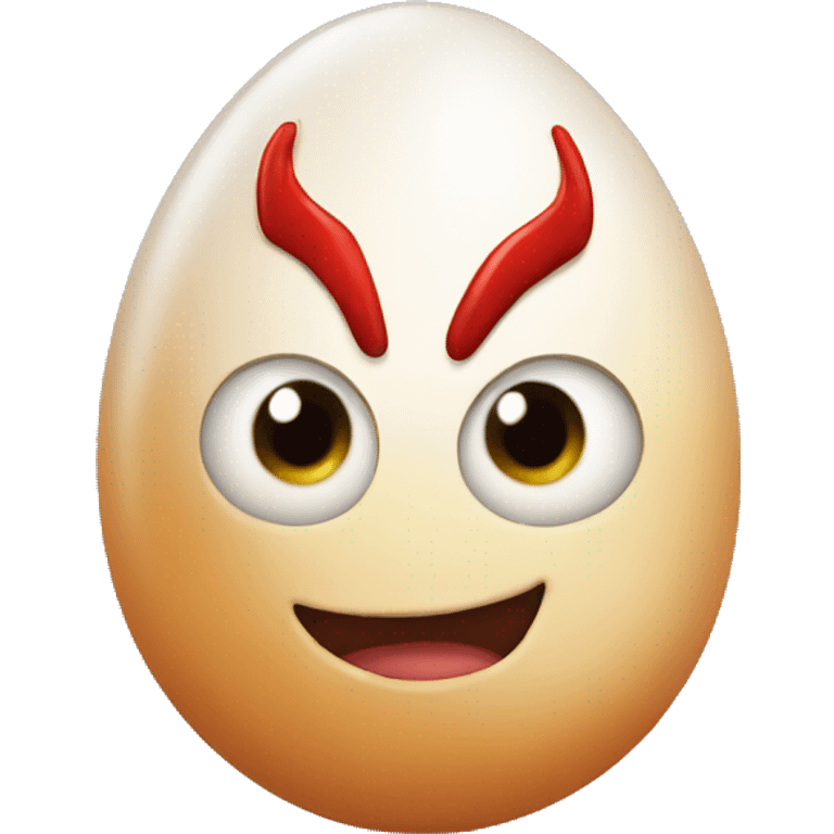 An egg that’s a devil emoji