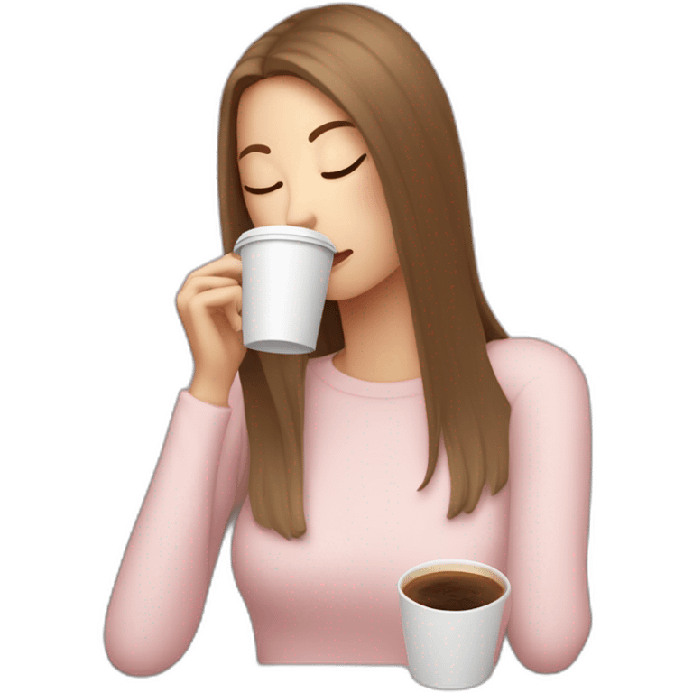 woman-with-pale-skin-and-brown-long-thin-straight-hair-wearing-a-white-woolly-shirt-drinking-coffee-from-a-light-pink-takeaway-cup-eyes-closed-b emoji