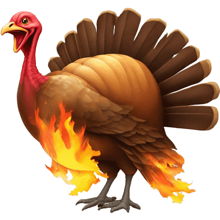 A turkey on fire  emoji