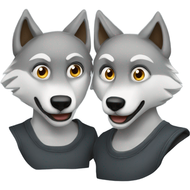 Two alpha wolfs emoji