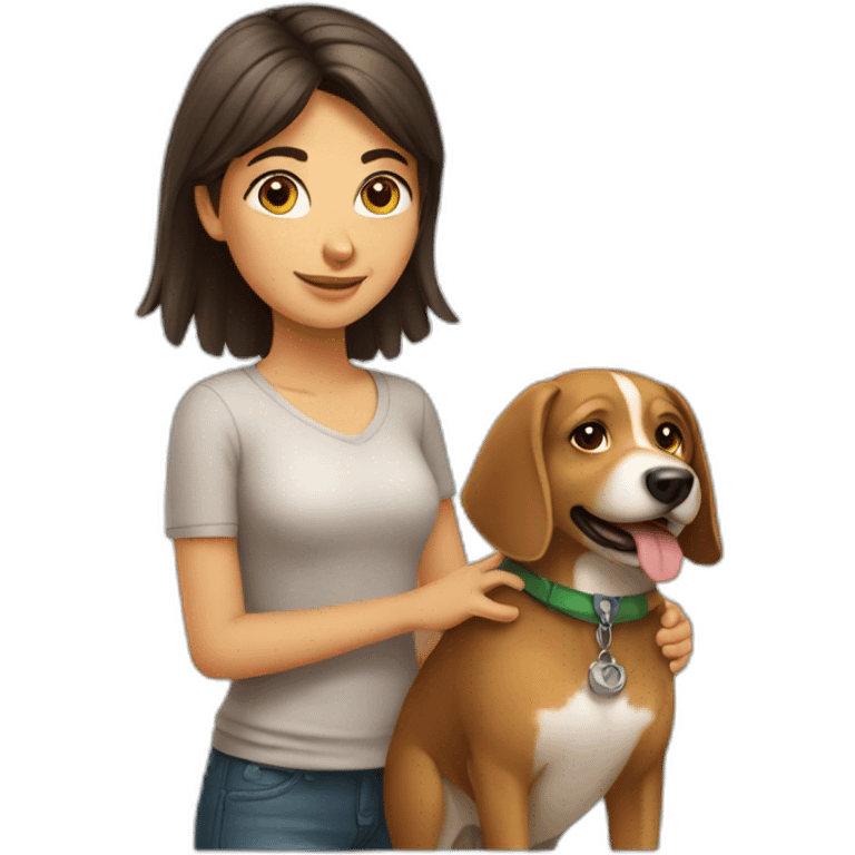 bulgarian girl with a dog emoji