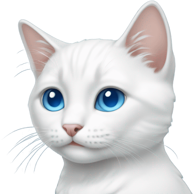 white cat blue eyes flirty emoji