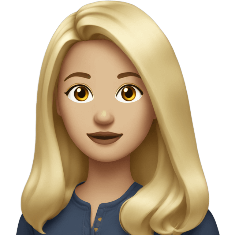 Woman brown eyes blonde mid length hair emoji