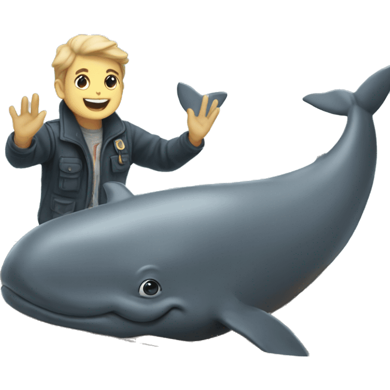 petting whales from a boat emoji