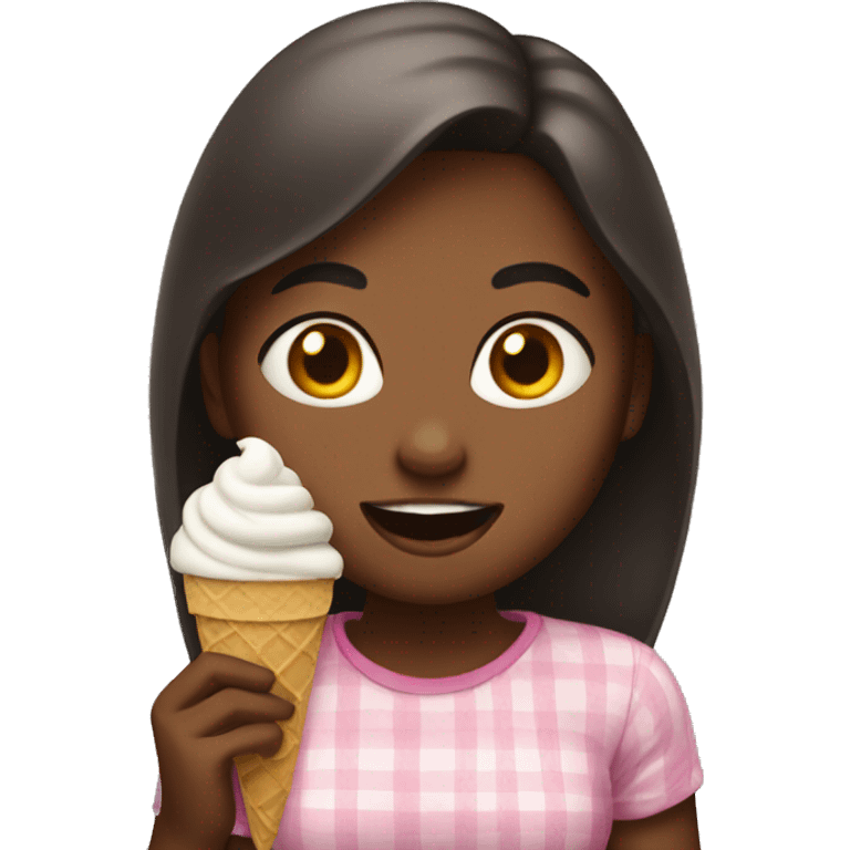 Girl eating ice cream emoji