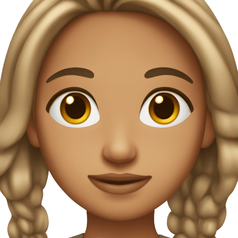 tan girl with brown eyes and brow hair with highlights  emoji