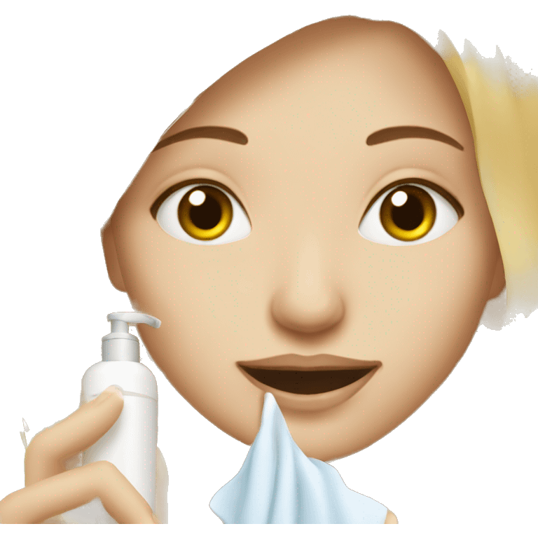 Blondie girl doing skincare emoji