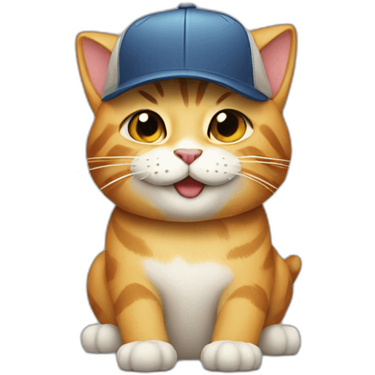 smiling cat with snapback hat emoji