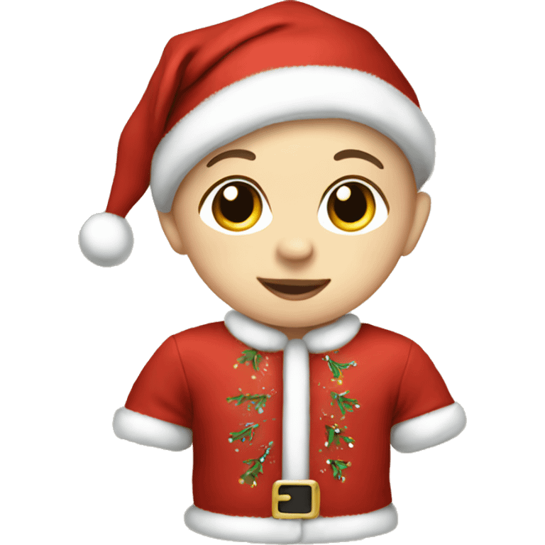 Baby boy in Christmas outfit emoji