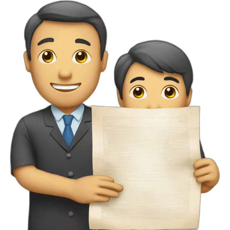 showing the paper to a man emoji