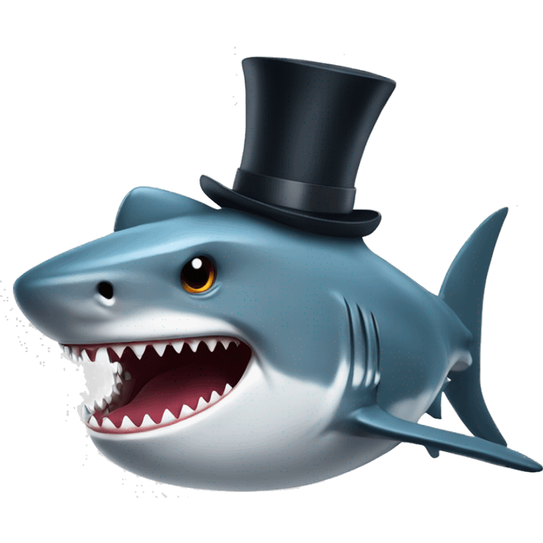 Shark with tophat emoji