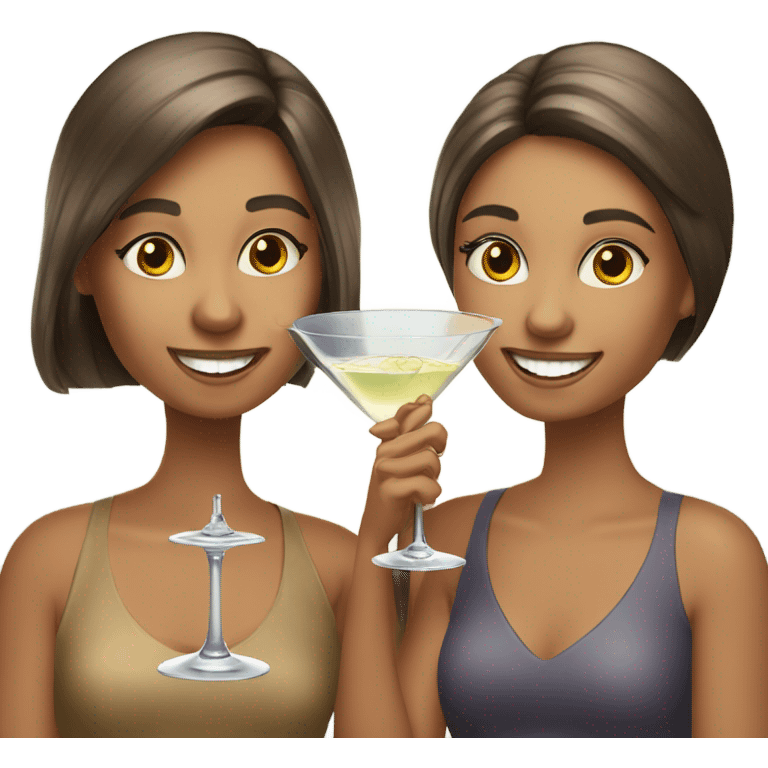 two girls sipping martinis emoji