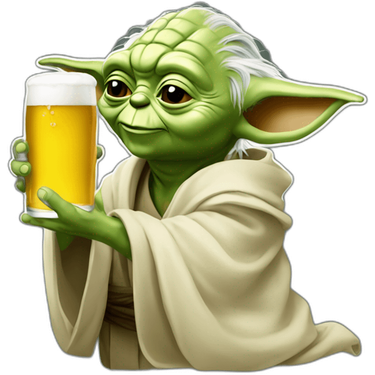 Yoda avec de la bière emoji