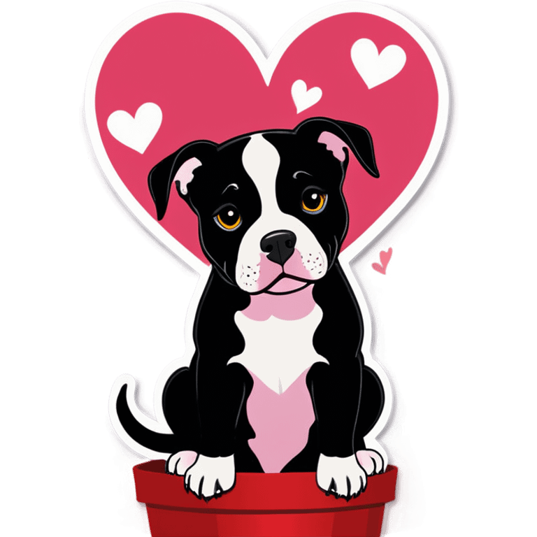 Black pitbull for Valentine’s Day  emoji