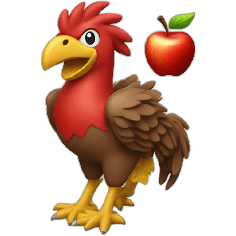 red apple riding a chocobo emoji