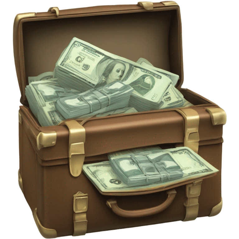 business briefcase with money emoji