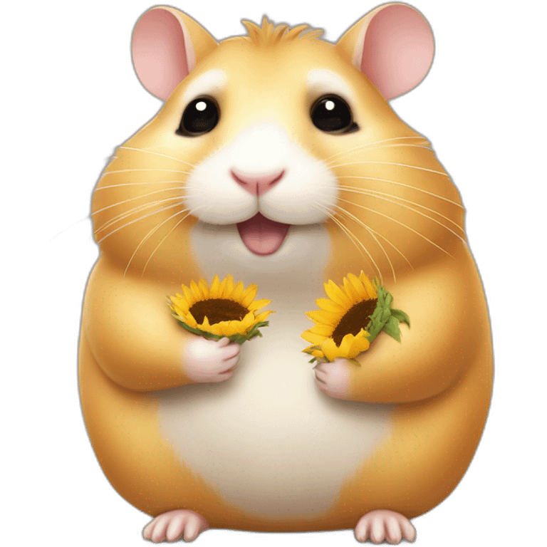 Fat hamster with sunflower seed emoji