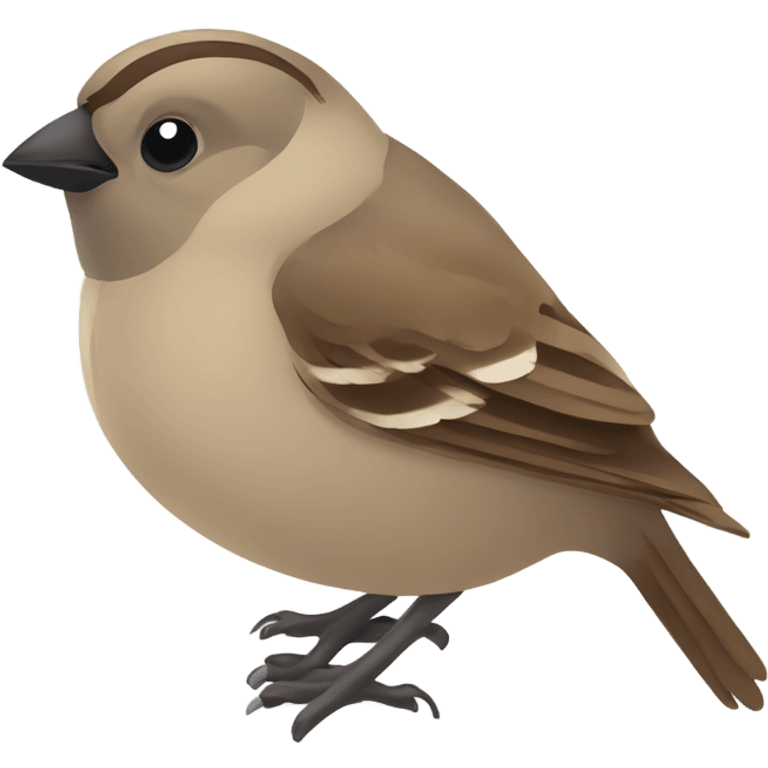 the head of a cute sparrow with a simple and flat design emoji