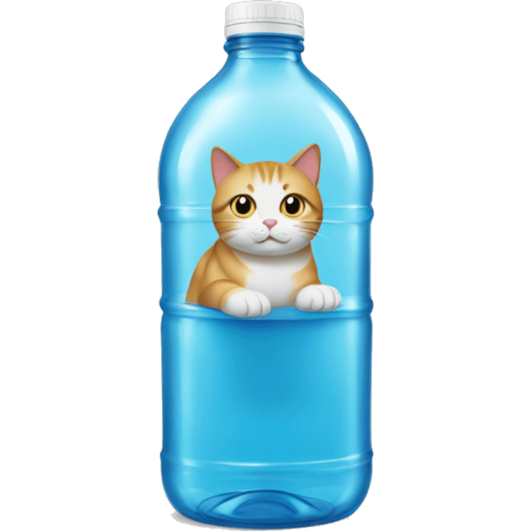 a cat in a plastic bottle emoji