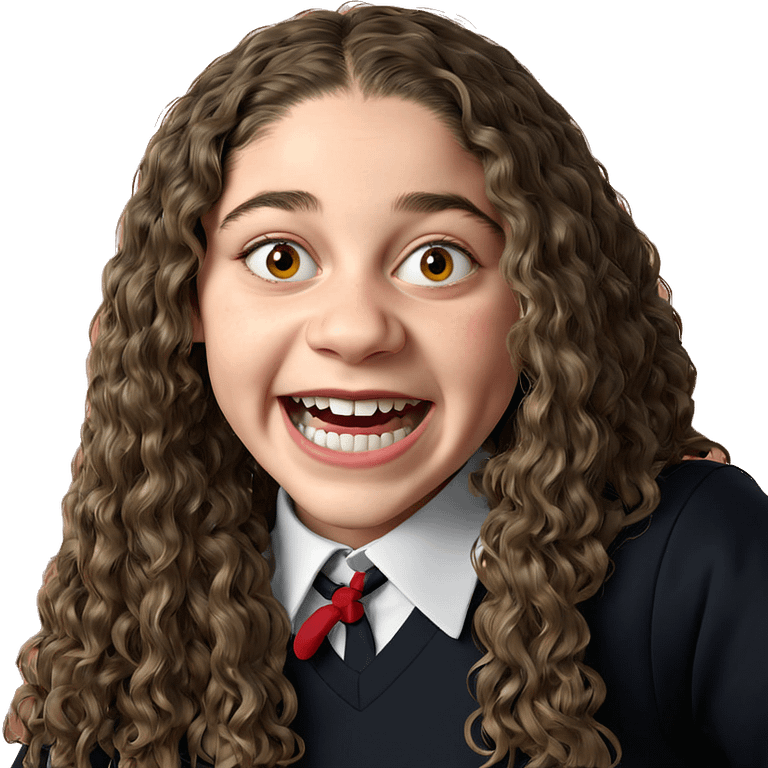 cheerful schoolgirl in horror theme emoji