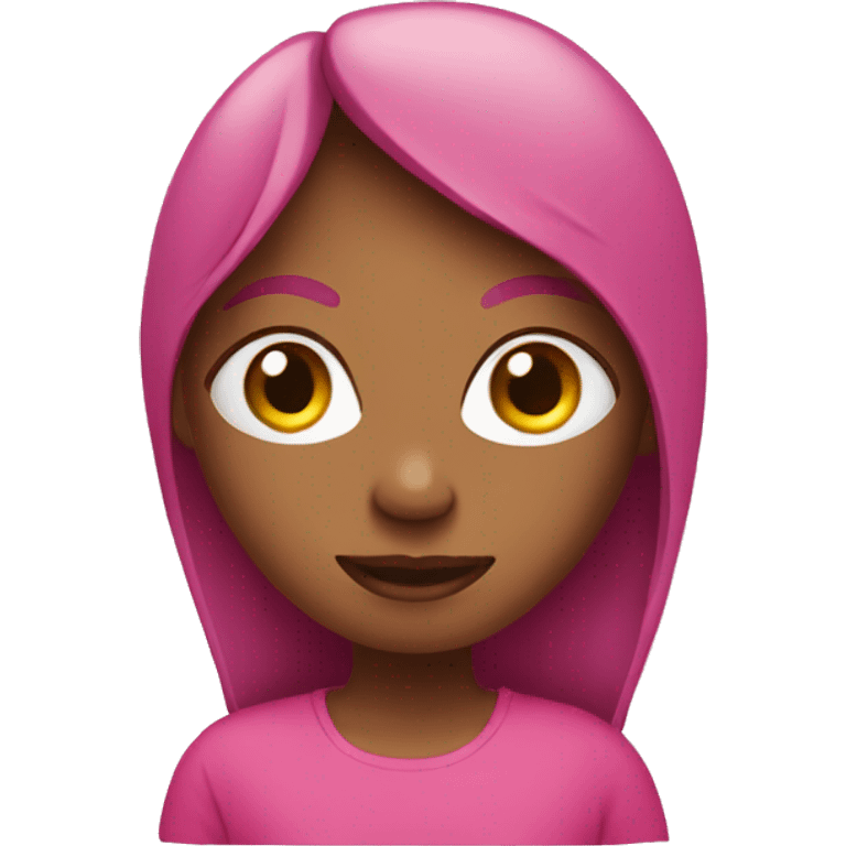 girl shaped like a bean colored pink  emoji