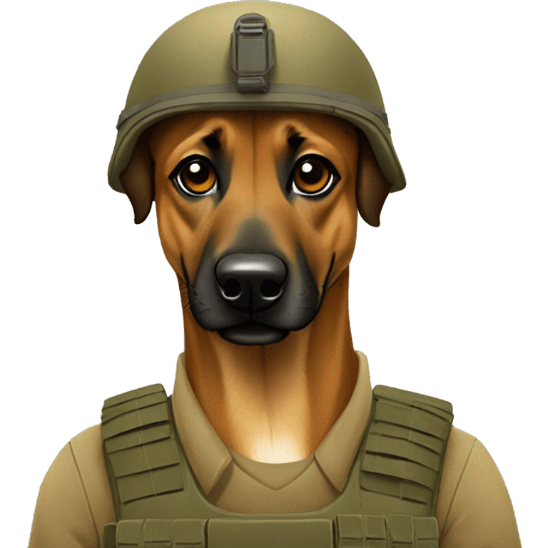 IDF soldier with his Belgian malinois army dog emoji