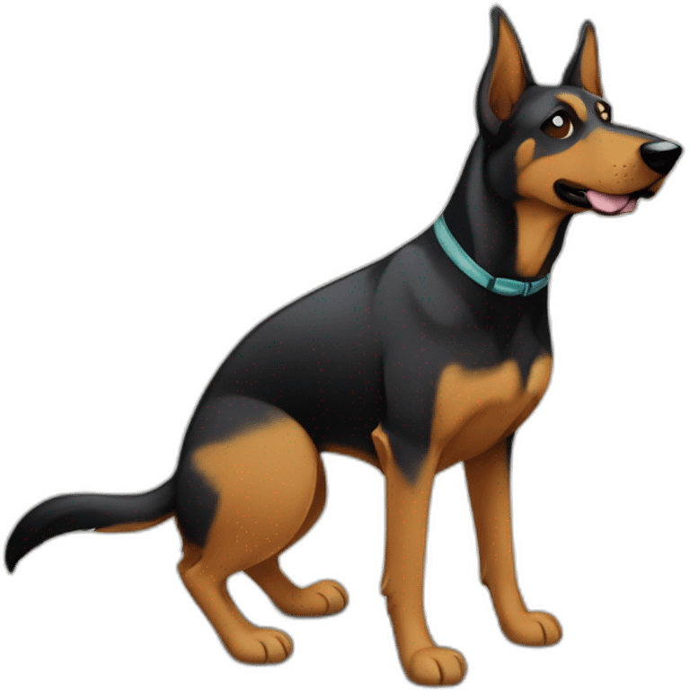 coonhound and German shepherd mix dog walking emoji