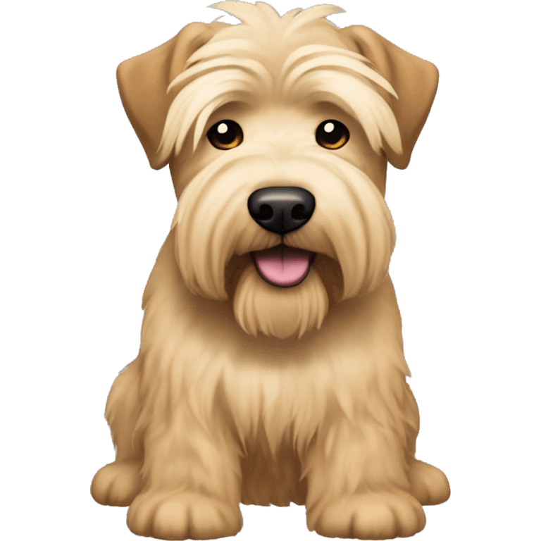 Wheaten terrier with long lighter color hair, darker color ears and black chin emoji