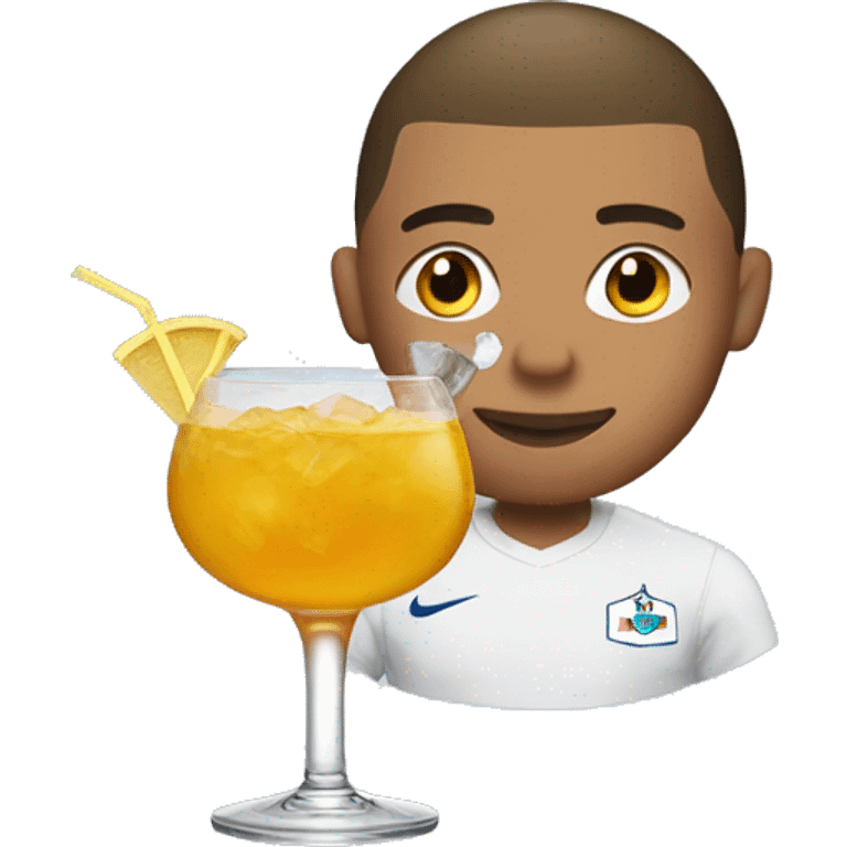 mbappe qui boit un coktail emoji