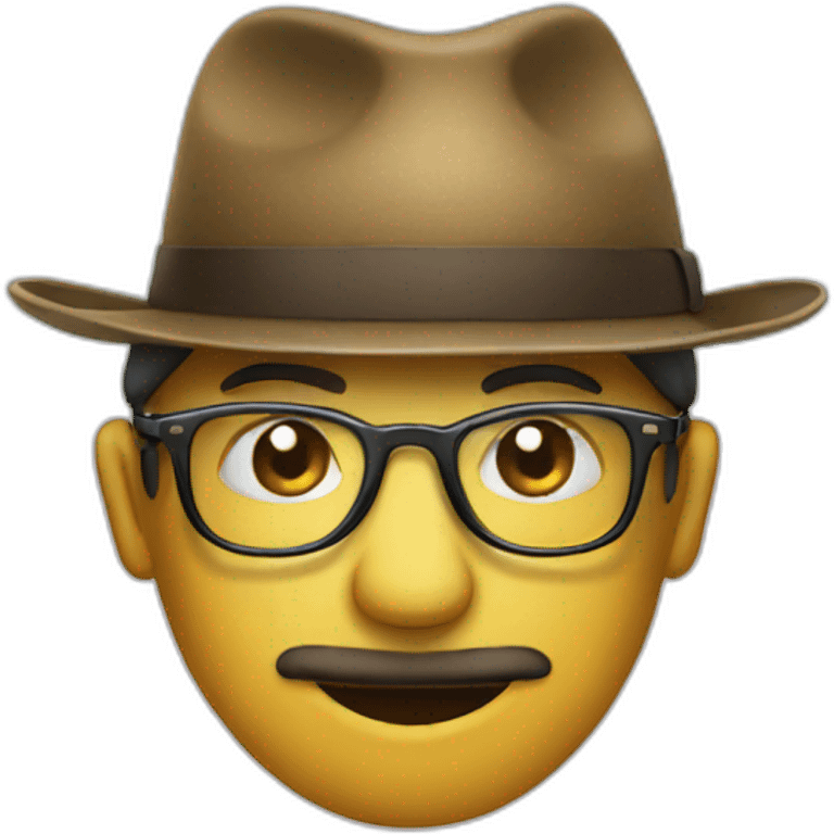 Hat with glasses emoji