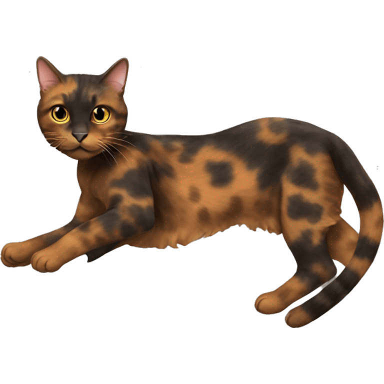 tortoiseshell color cat runnig emoji