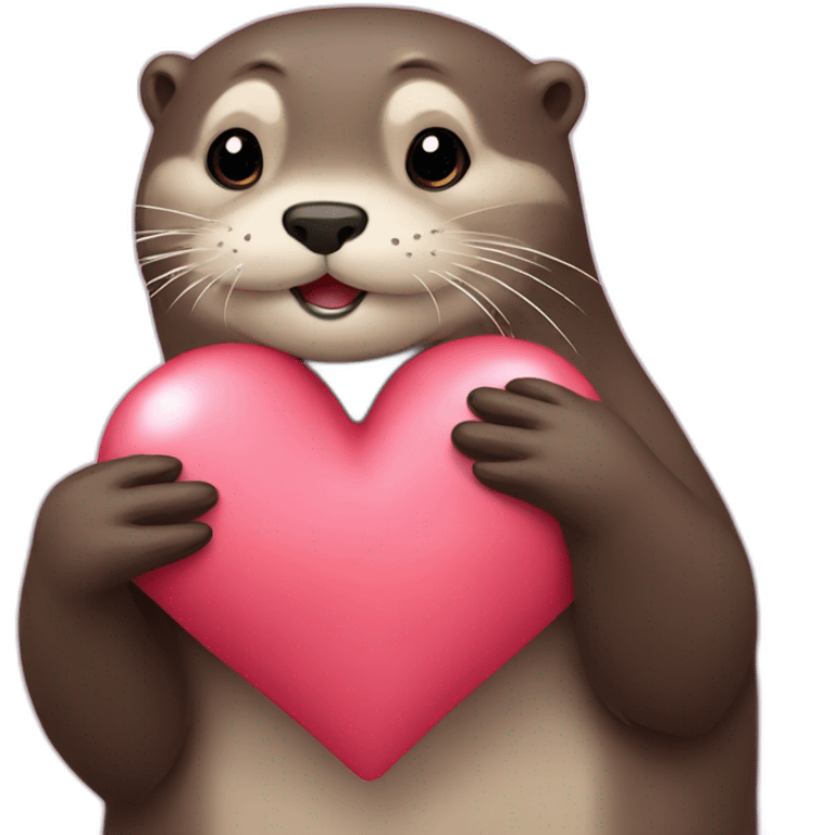 otters loving heart emoji