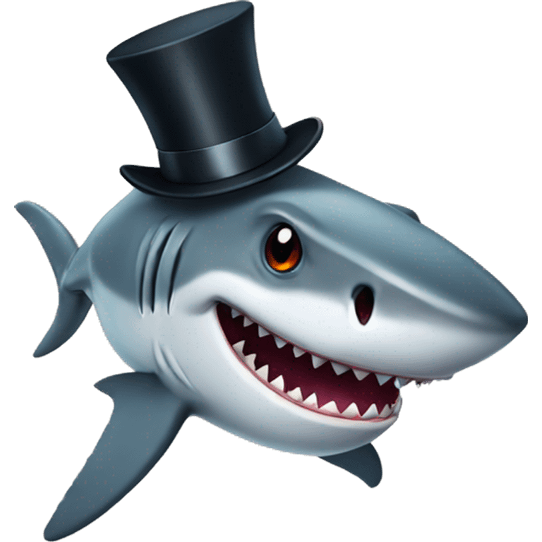 Shark with tophat emoji