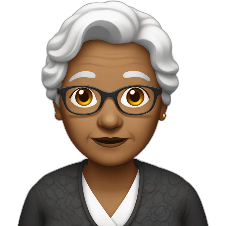 old woman in monochrome outfit emoji