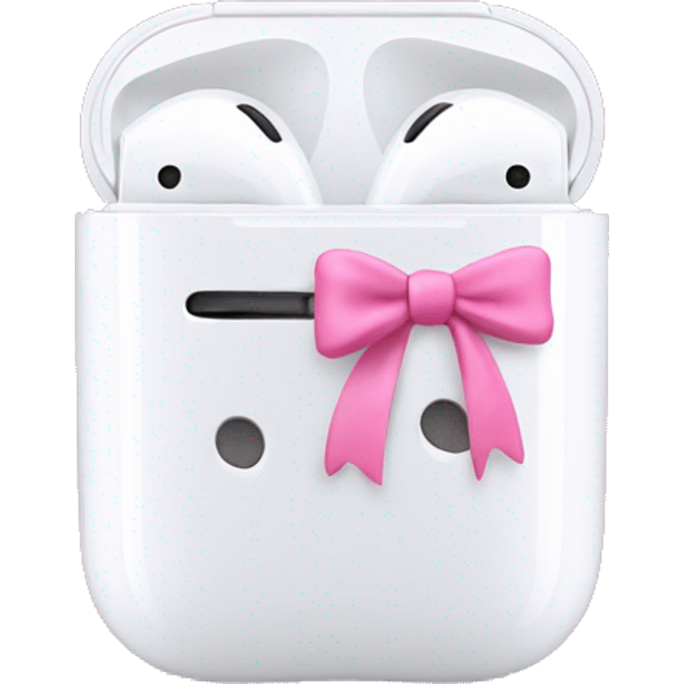 airpod with pink bow emoji