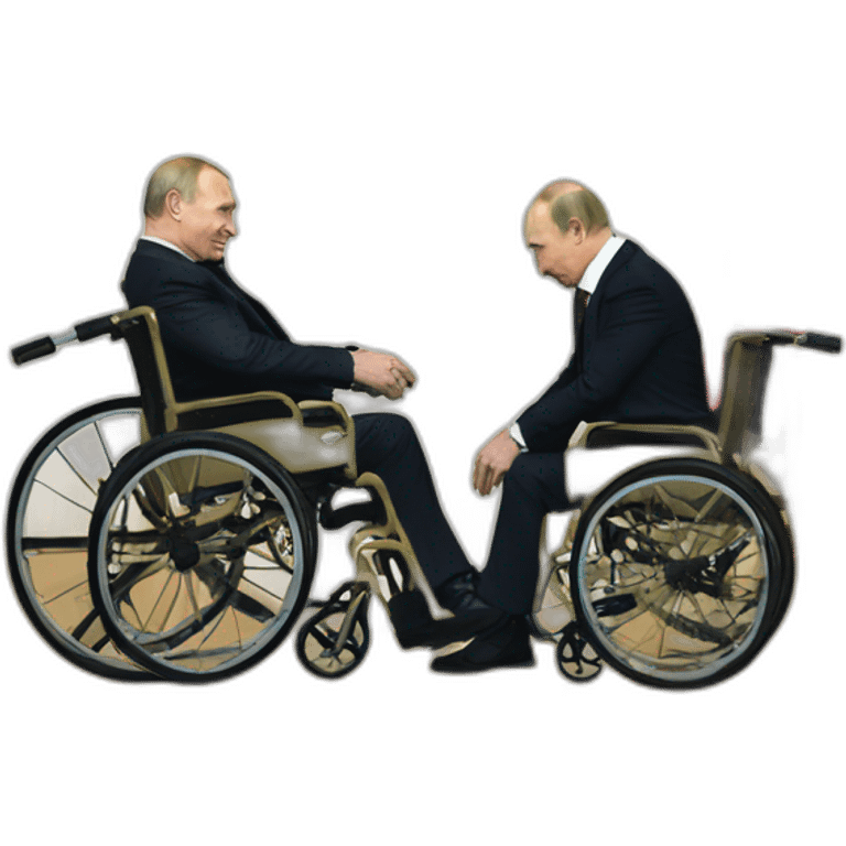 Crying Ramzan Kadyrov and angry vladimir putin golden wheelchairs emoji