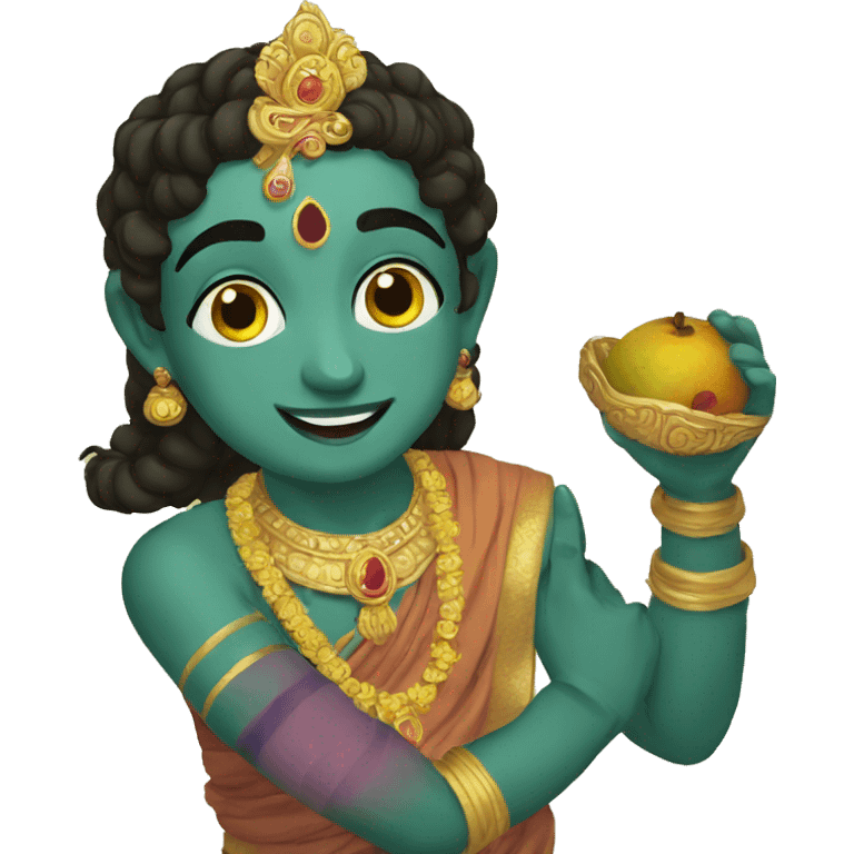 Krishna with floot emoji