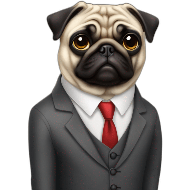 Pug with a suit  emoji