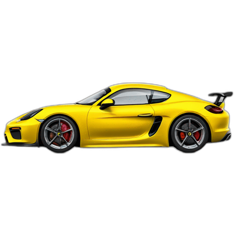 yellow porsche cayman gt4 sportscar emoji