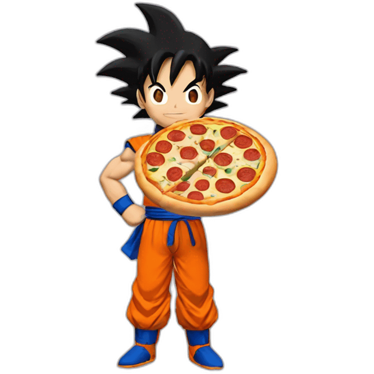 Goku Holding Pizza emoji