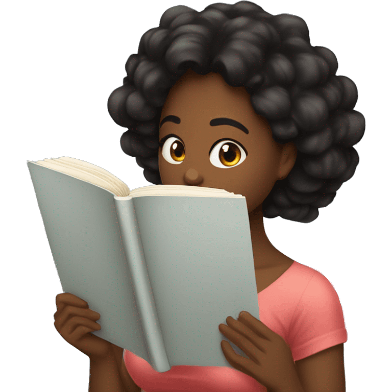 una persona de sexo femenino cabello negro leyendo libros muy real emoji