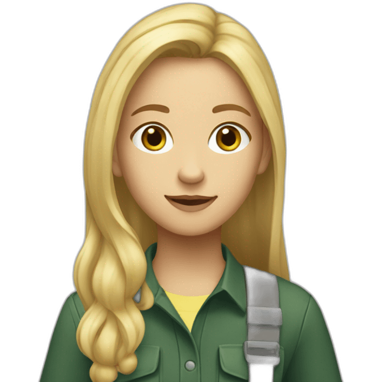 a blond teen with semi long hair working as a forest planner emoji