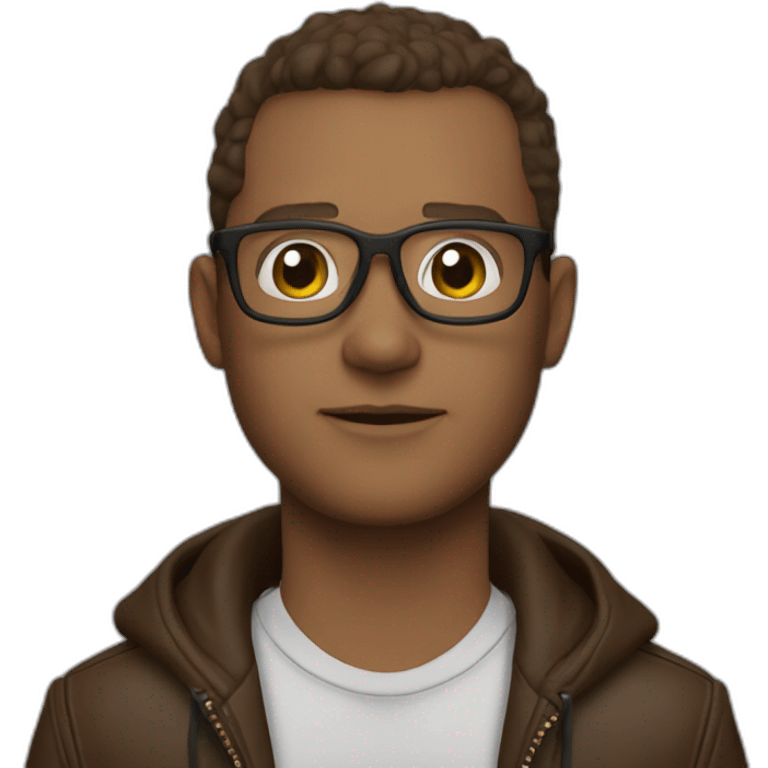 Andrew Tate con lentes y una chaqueta de cuero emoji