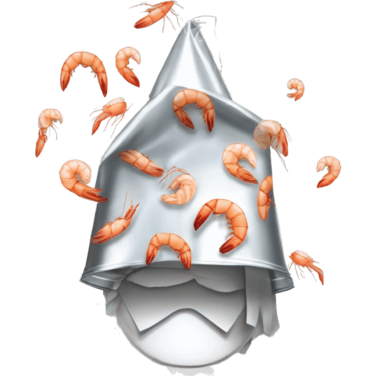 Shrimp tin foil hat emoji