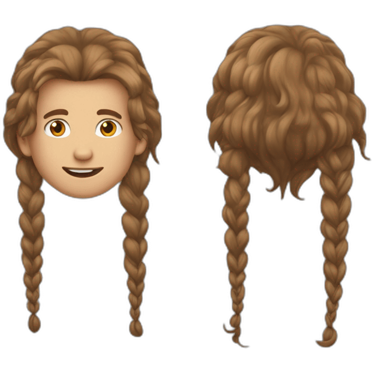 braunhaariger mann mit langen braunen haaren emoji